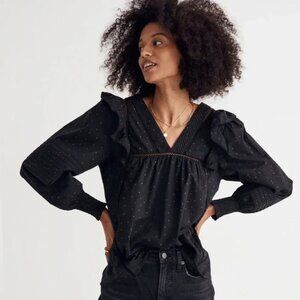 Madewell Voile Ruffled Pintuck Top